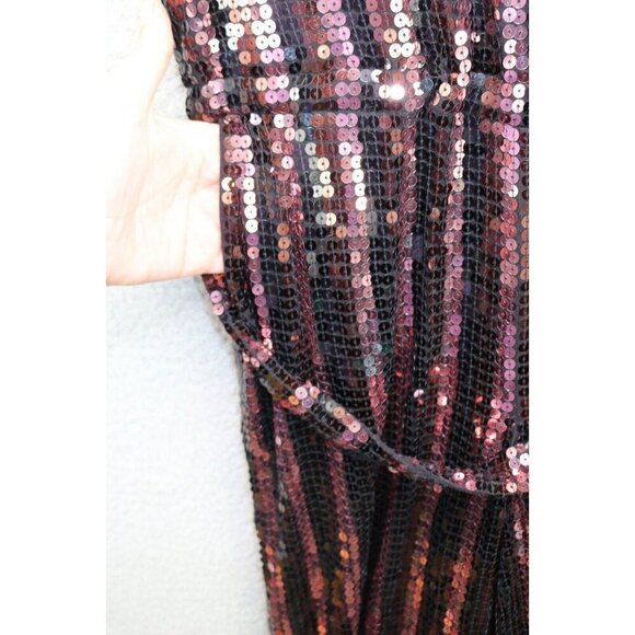 Michael Kors Allover Sequins Jumpsuit-Size Small-Pockets-Evening-Party-Belted - Picture 3 of 13